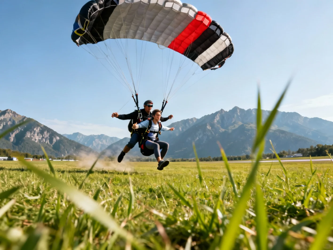 Atterrissage en parachute tandem en toute sécurité