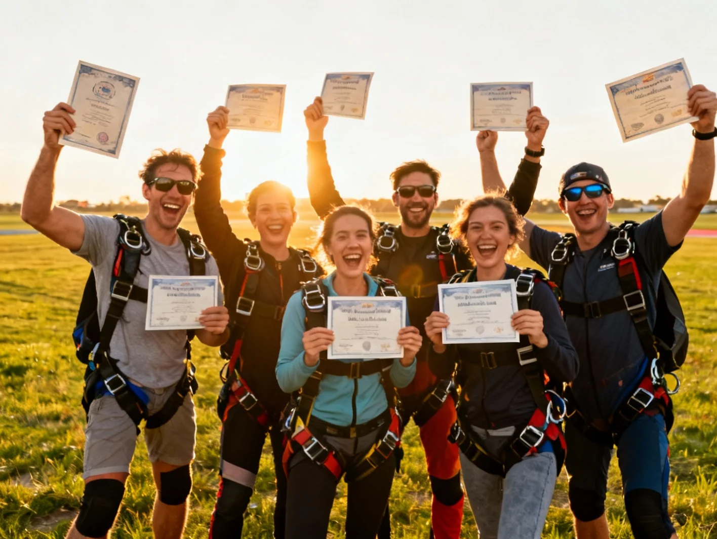 Célébration après un saut réussi