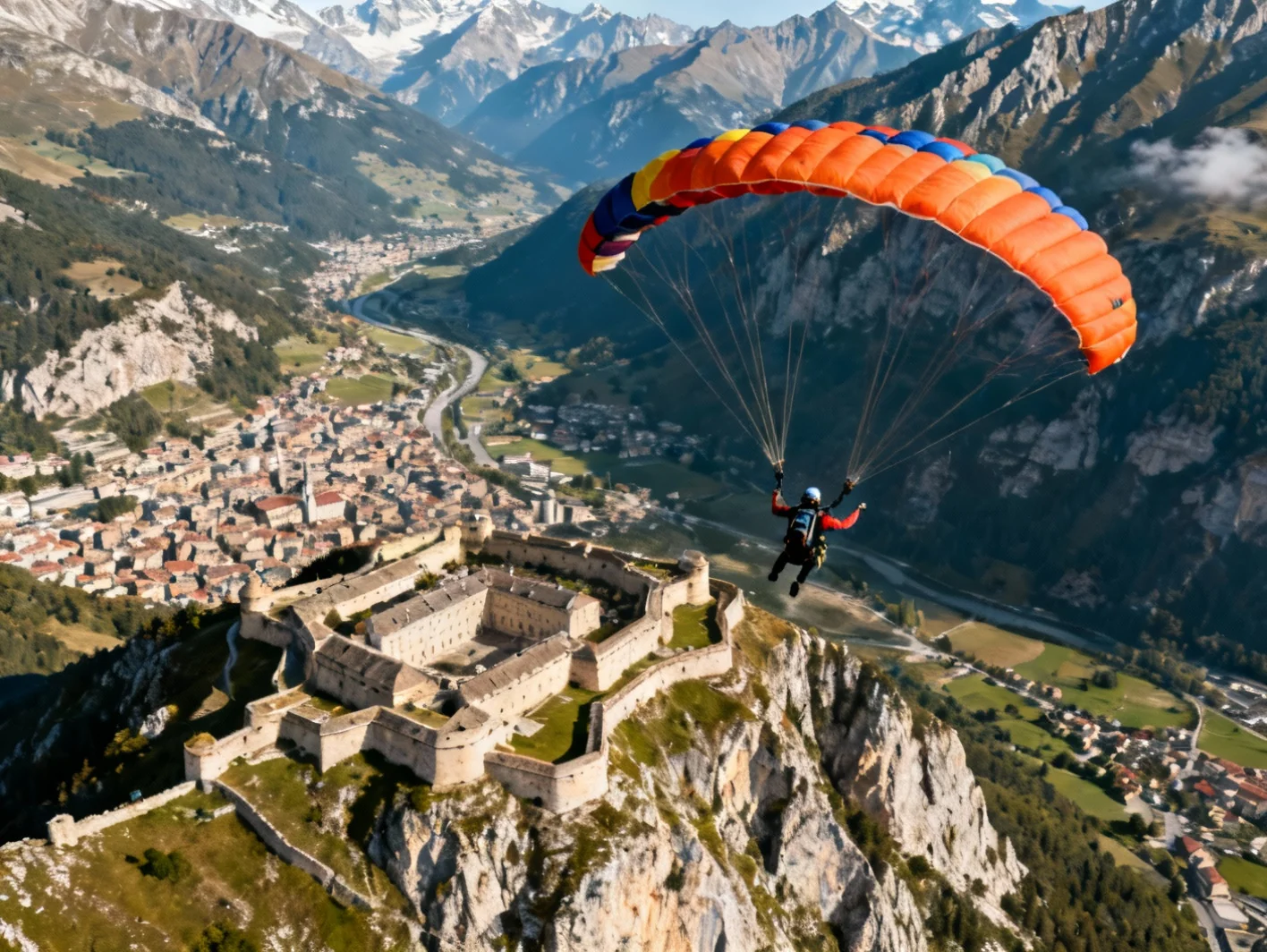Saut en parachute à Briançon, ville haute des Alpes